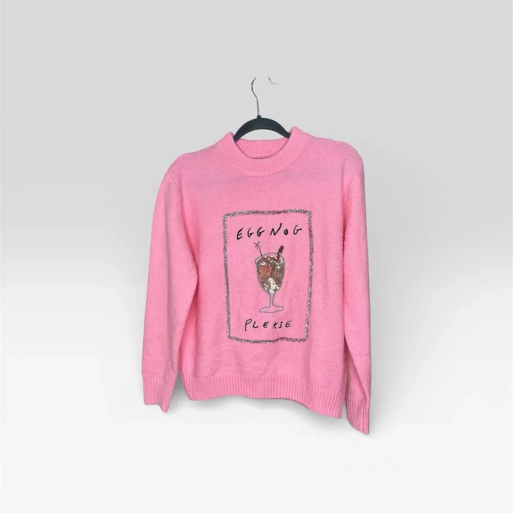 Nasty Gal Pink Graphic Sweater - Picture 1 of 7